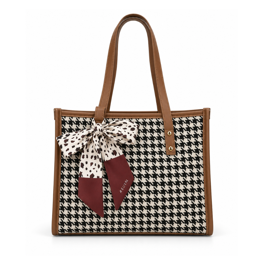 Aurelia Houndstooth Tote