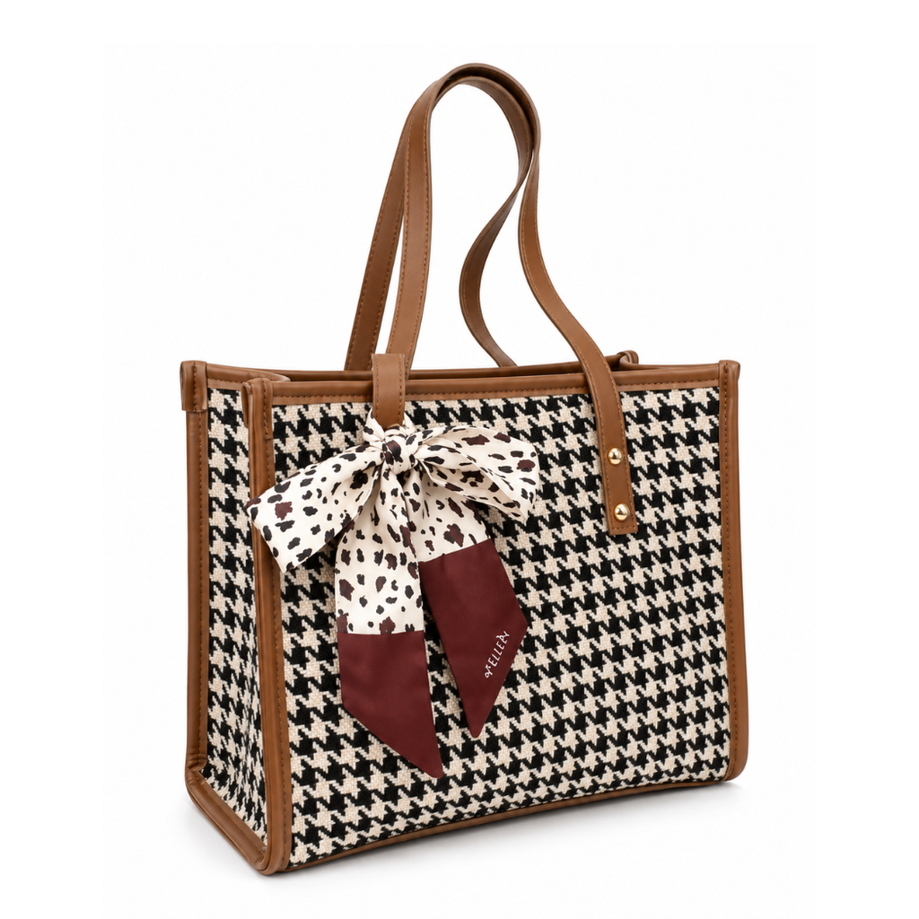 Aurelia Houndstooth Tote