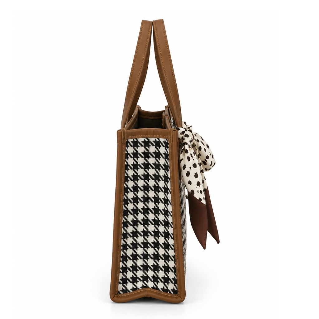 Aurelia Houndstooth Tote