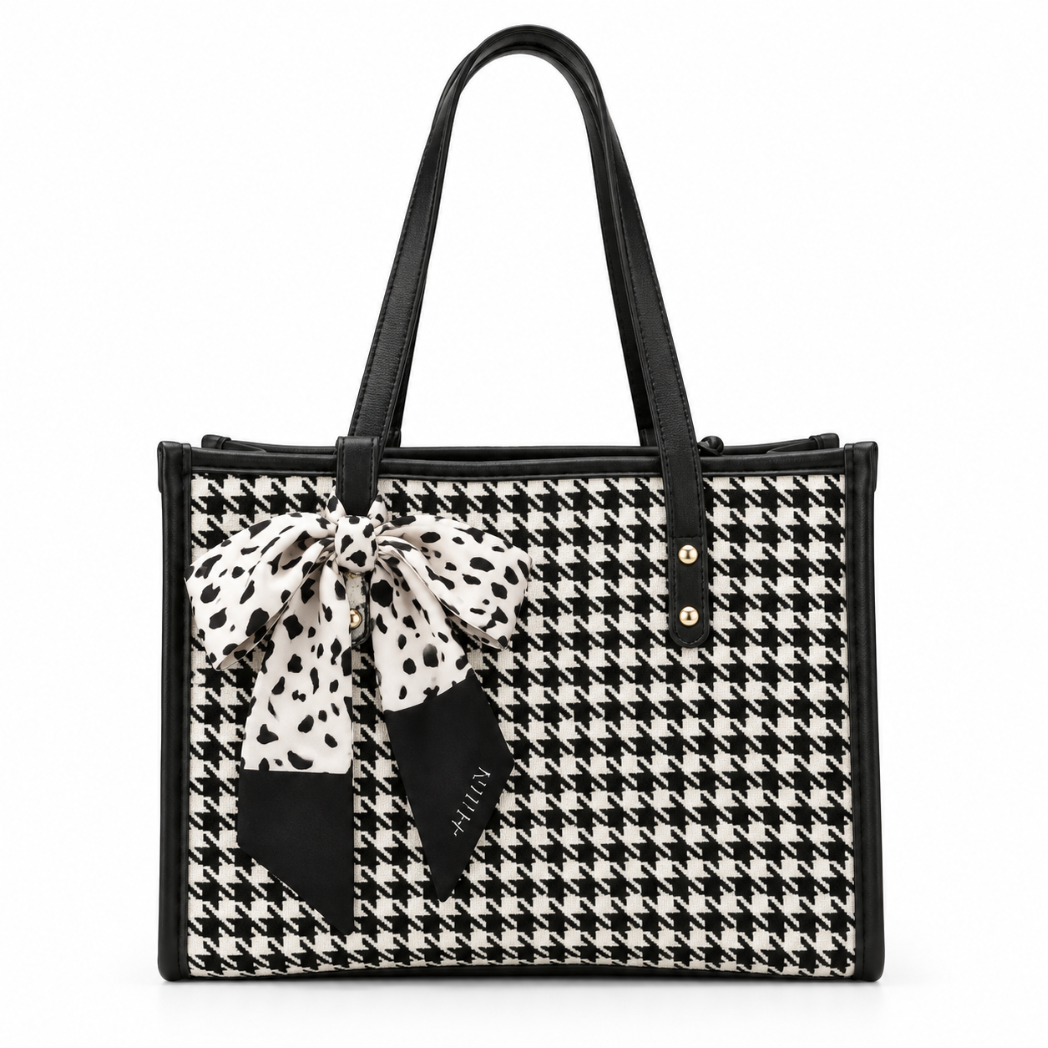 Aurelia Houndstooth Tote
