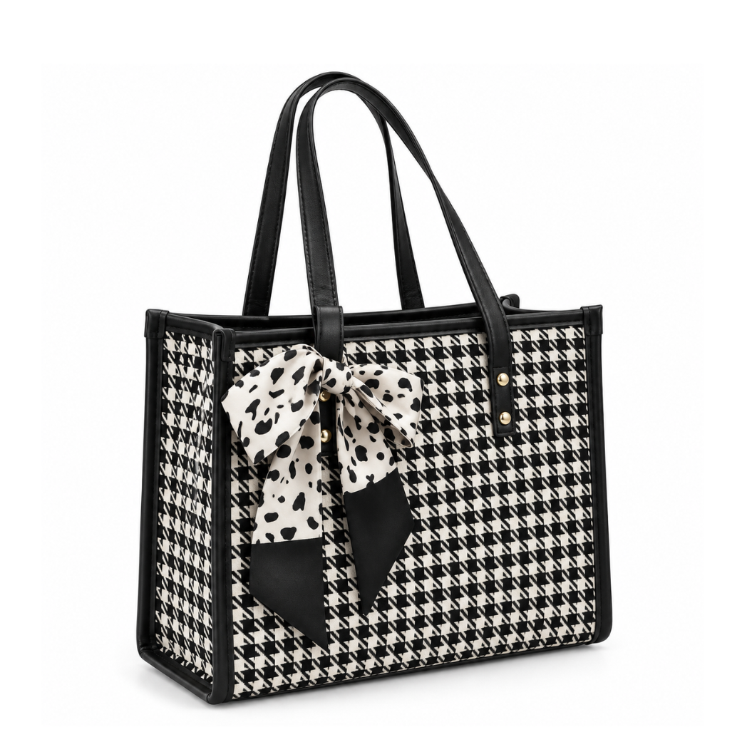 Aurelia Houndstooth Tote